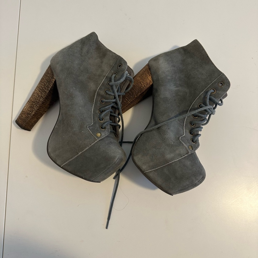 Jeffrey Campbell grey suede litas